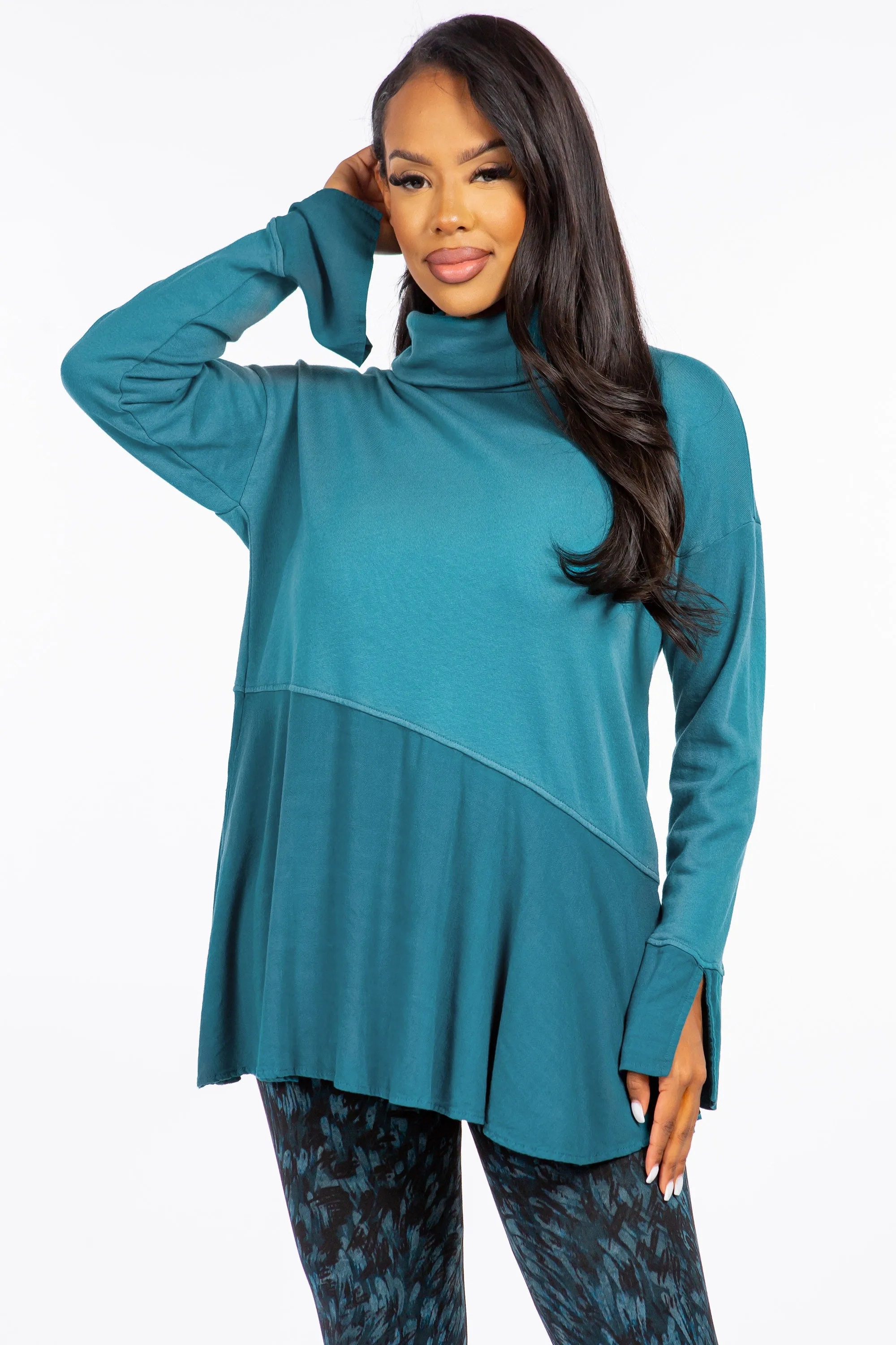 Cowl Neck Split Tunic