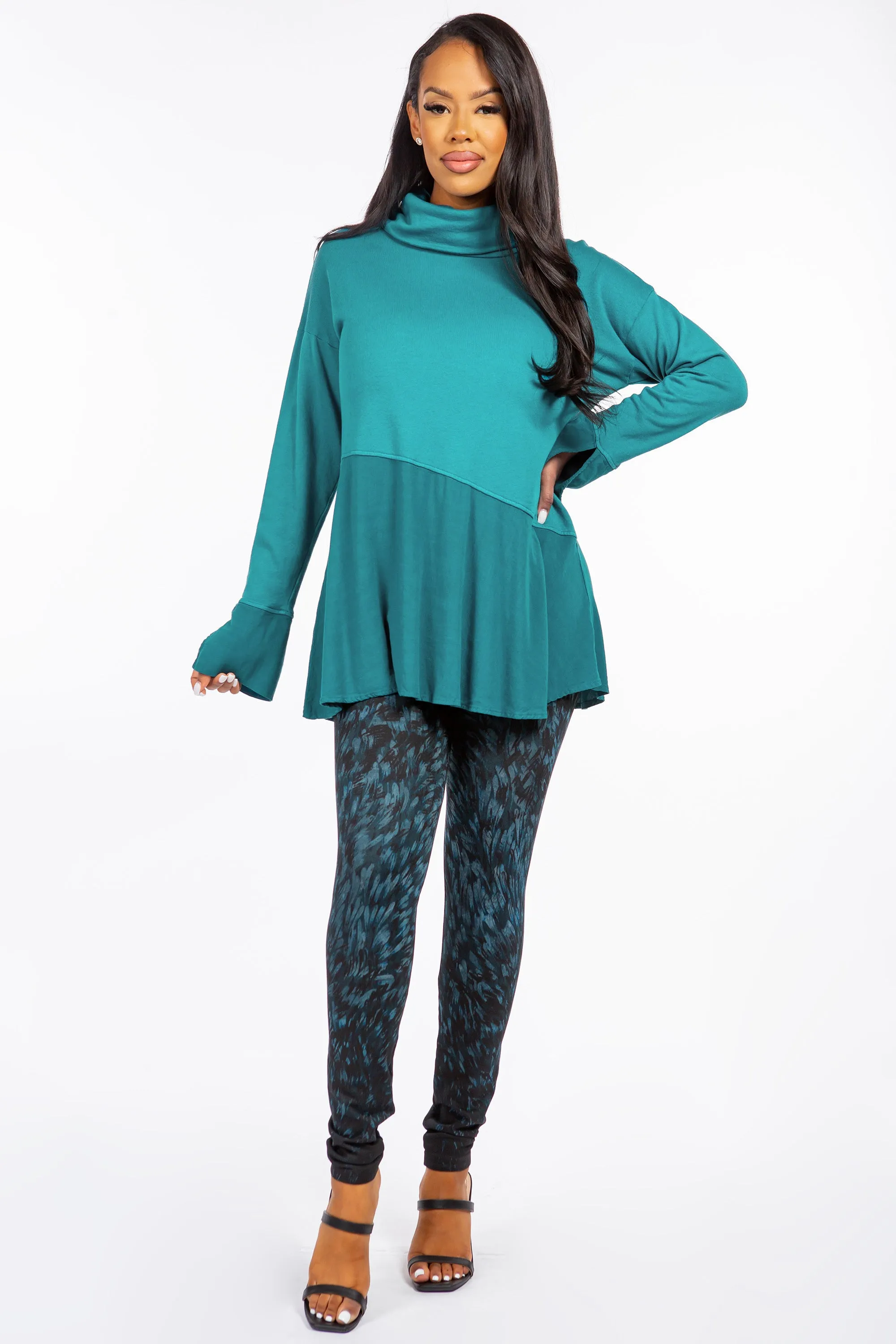 Cowl Neck Split Tunic