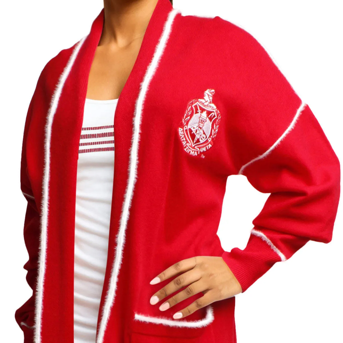 Delta Sigma Theta DST Sorority 3XL Long Duster Cardigan Plus Size