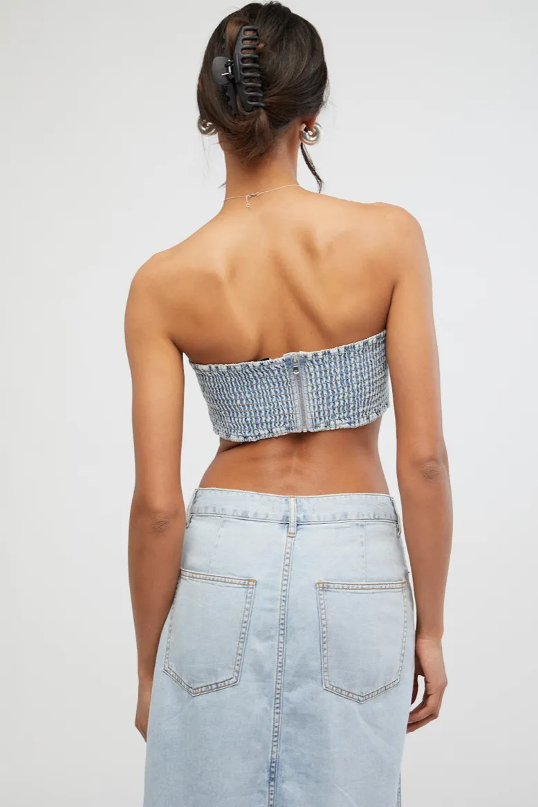 Denim Bandeau Top