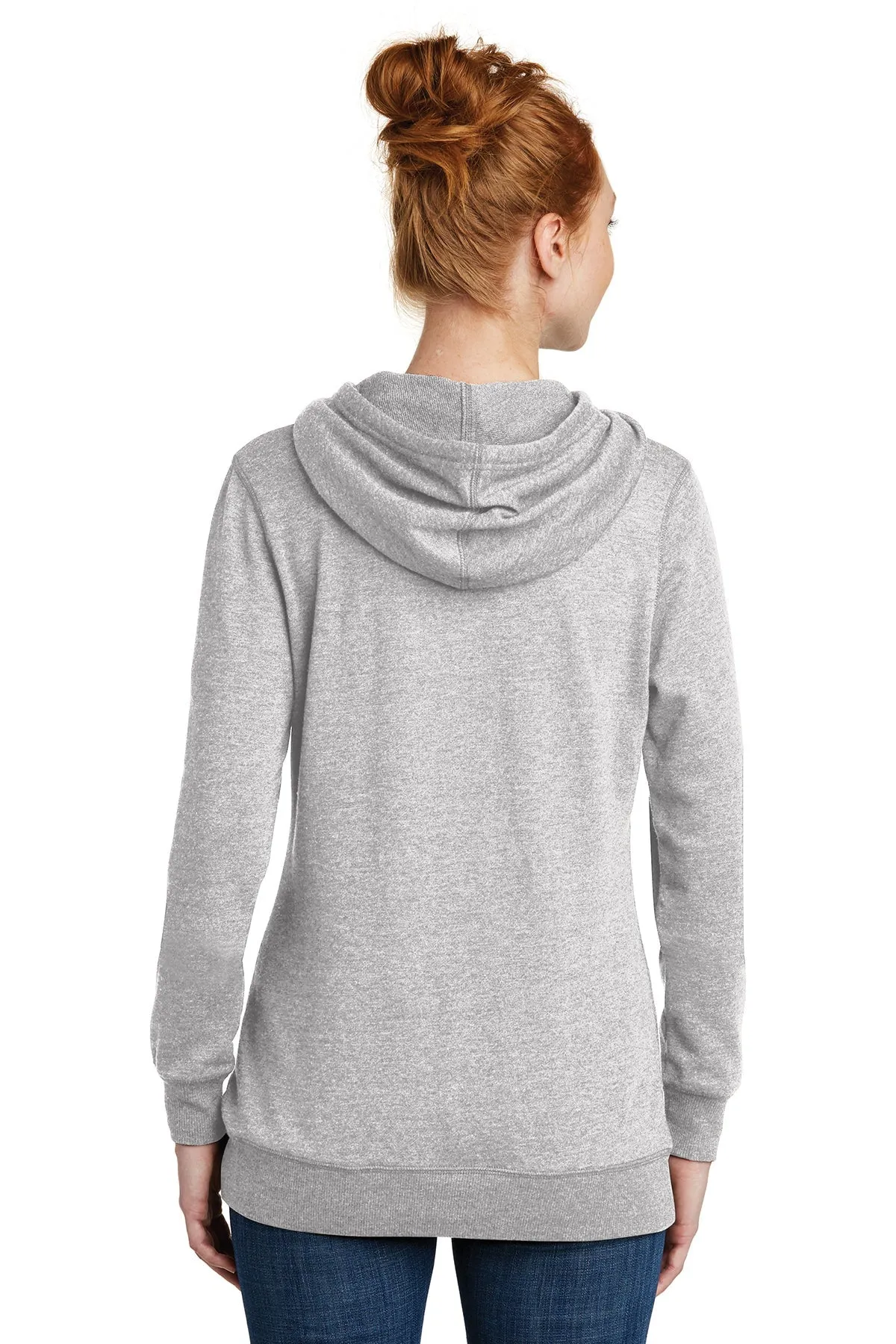 District Made Ladies Lightweight Hoodies, Heathered Grey