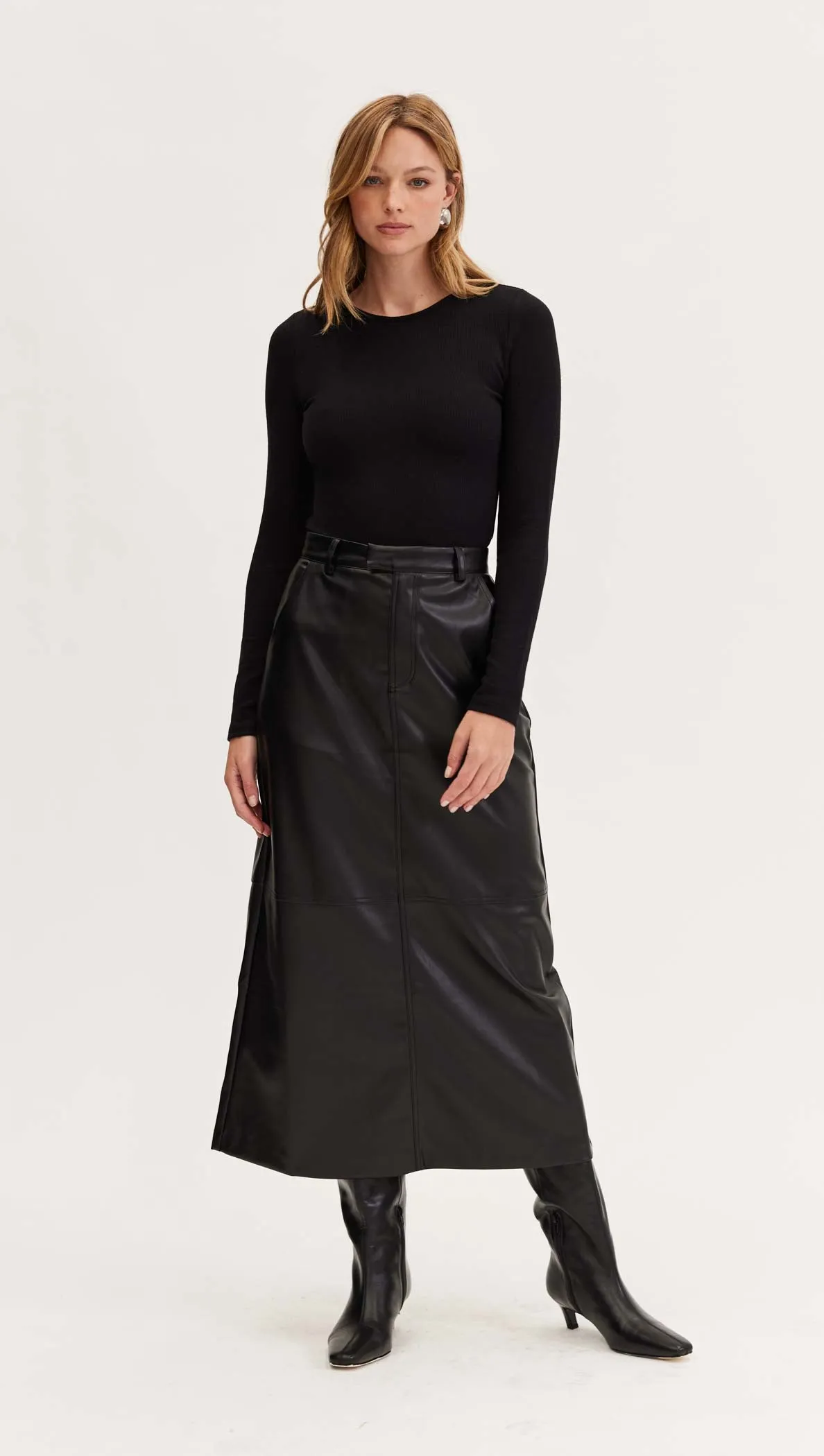 DYLAN PU COLUMN SKIRT