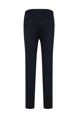 Dynamic Fit Side Pocket Low Waist Unpleated Black Dress Pants, Navy