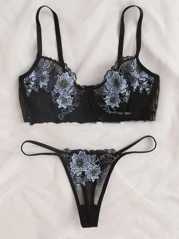 Embroidered Lace Sexy Lingerie Temptation Lingerie Set