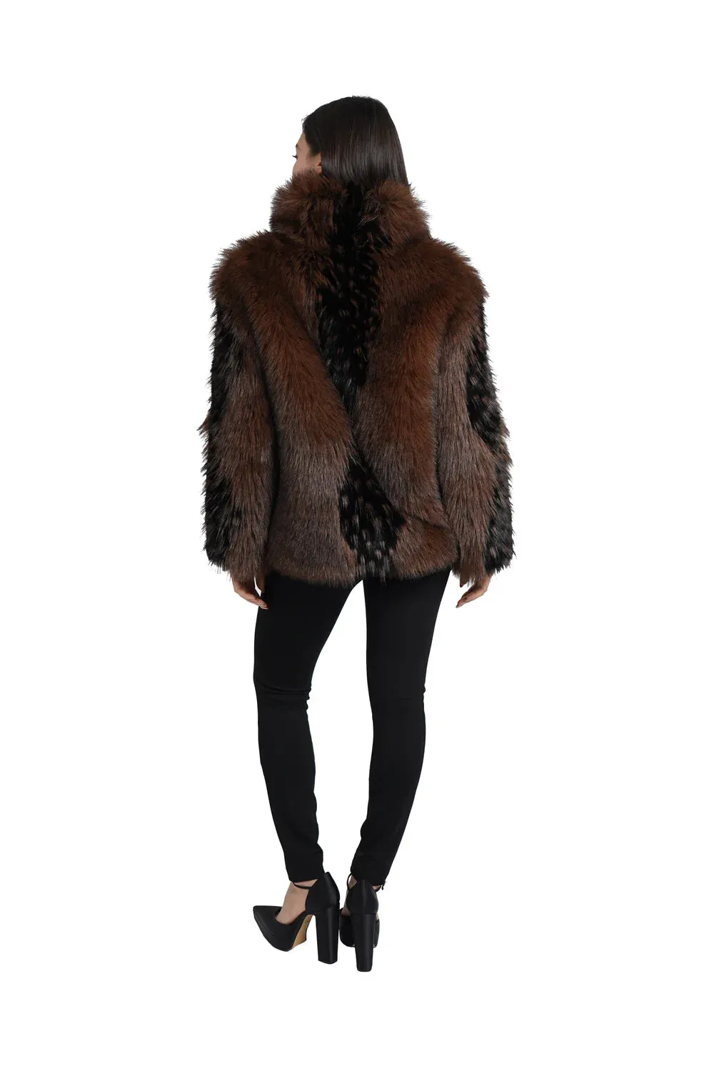 Estella Faux Fur Coat - Brown