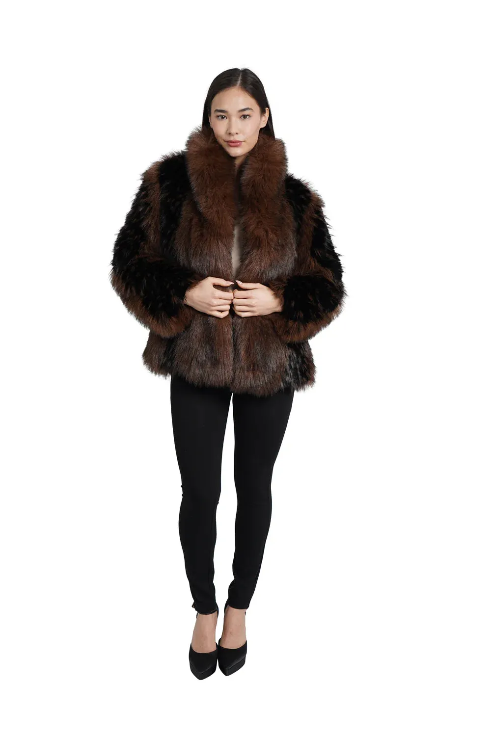 Estella Faux Fur Coat - Brown