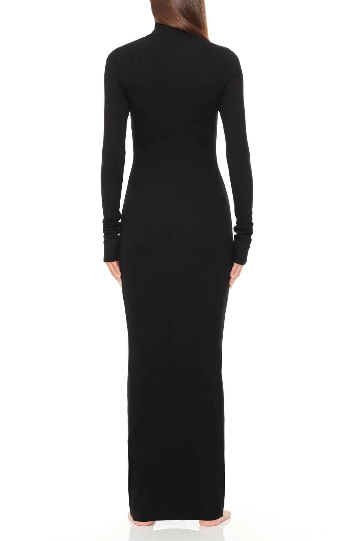 Eterne - Long Sleeve Turtleneck Maxi dress in black