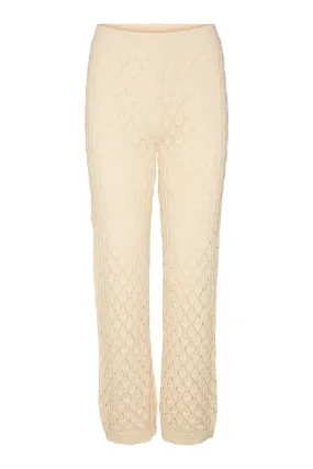 Evelyn High-Waist Crochet Pants - Birch