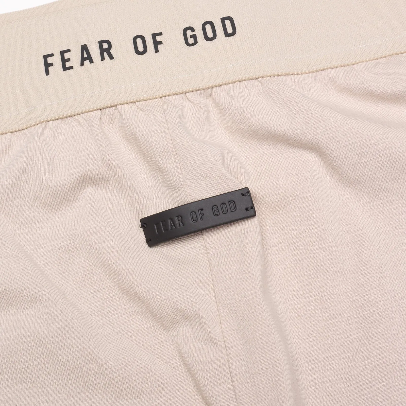 FEAR OF GOD Waist logo Beige Cotton Thermal Pants NEW Size L