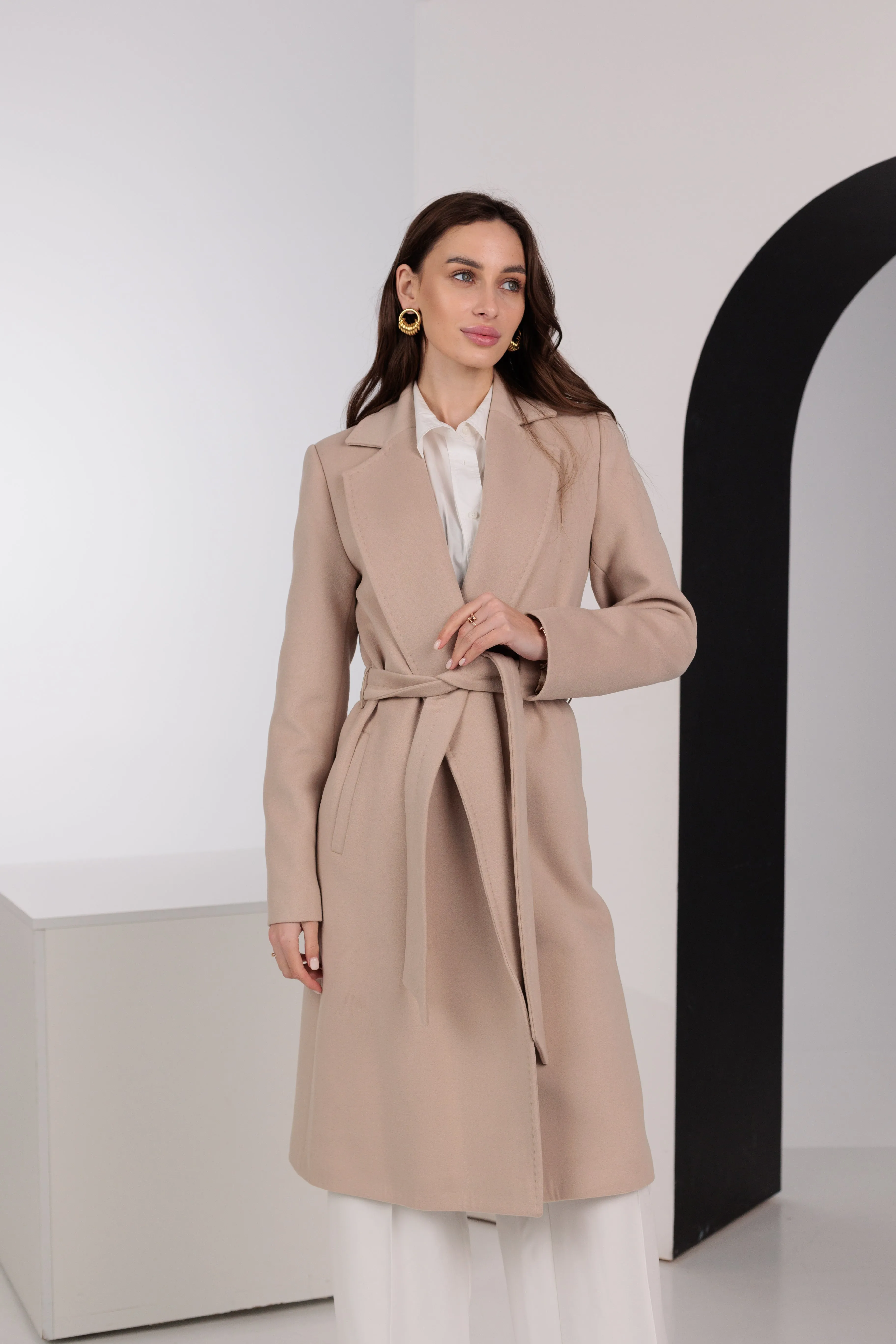 Geneva Classic Wraparound Wool Blend Overcoat