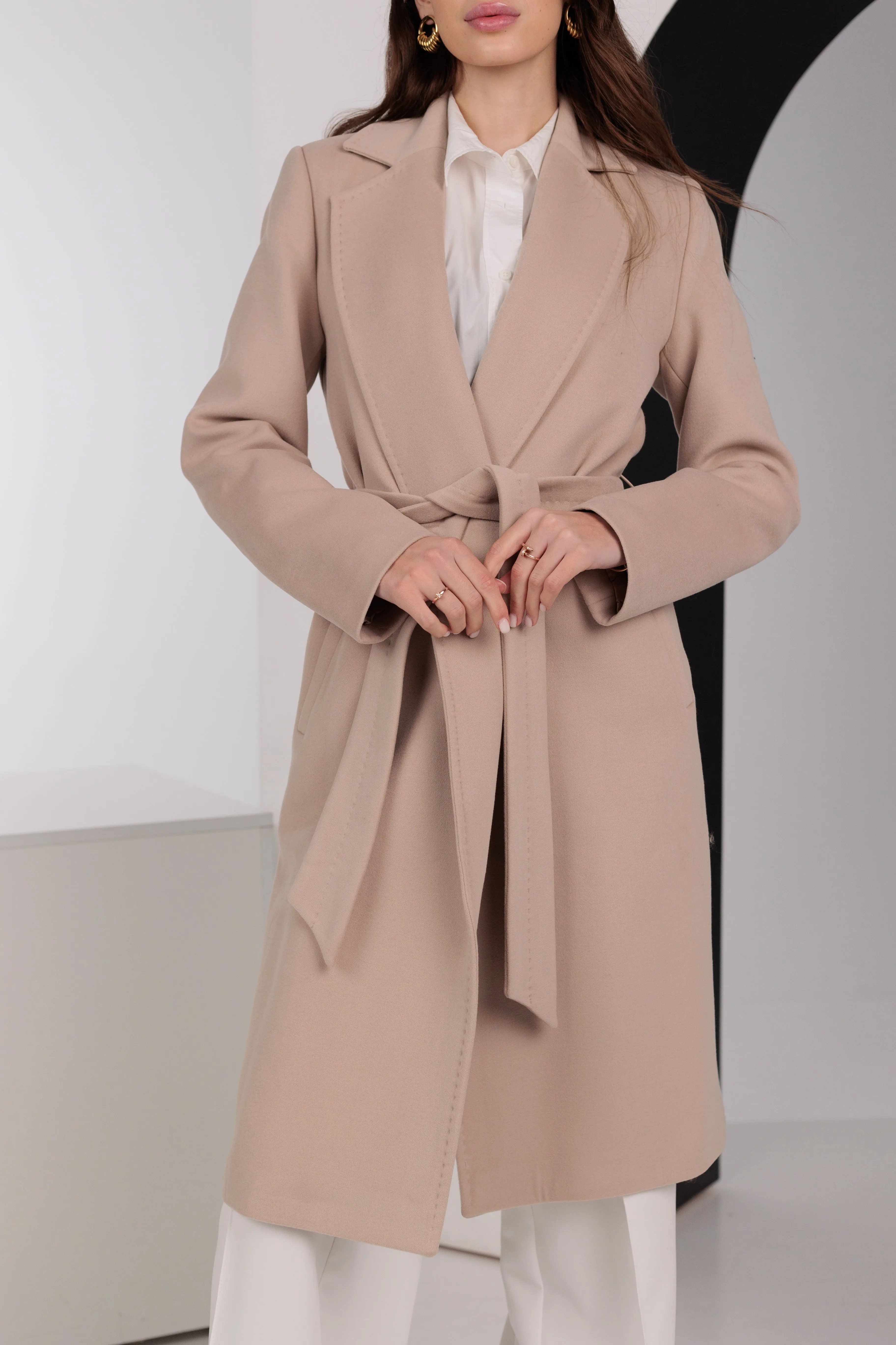 Geneva Classic Wraparound Wool Blend Overcoat