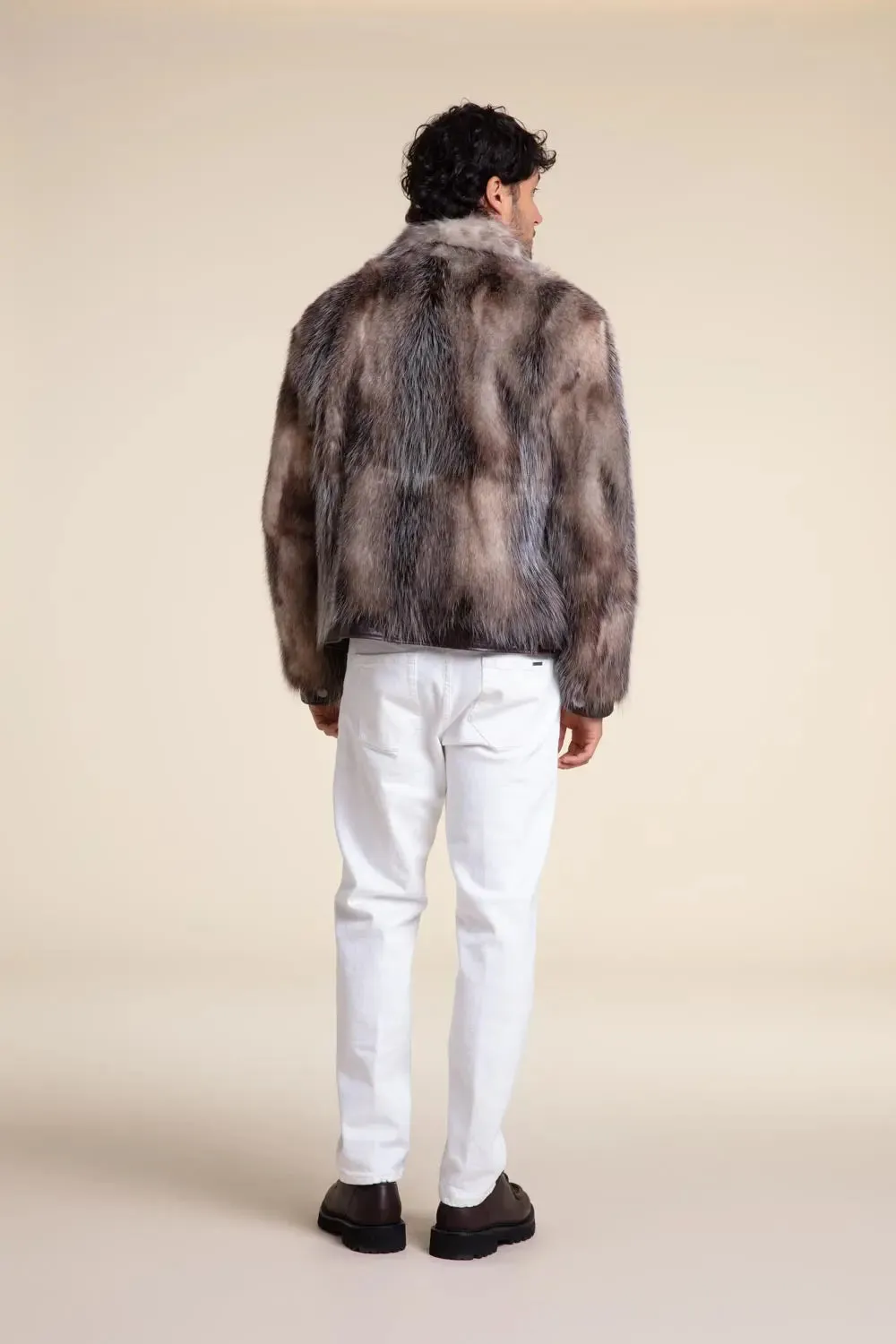 Genuine mens fur jacket