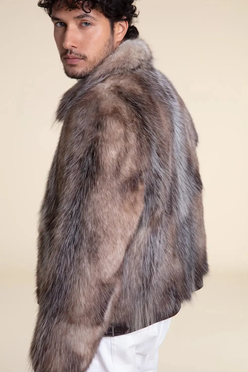 Genuine mens fur jacket