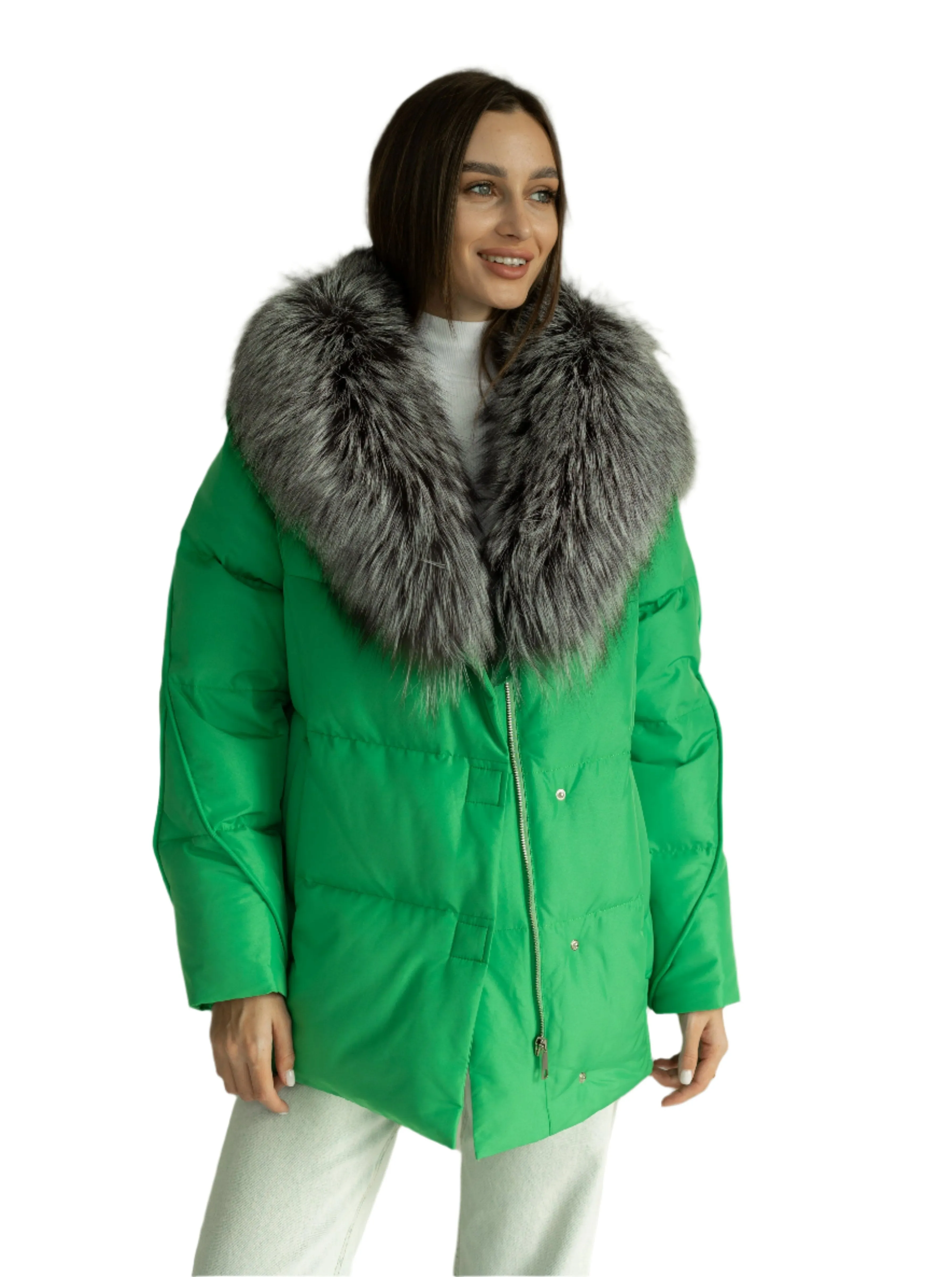 Genuine Silver Fox Down Fill Jacket