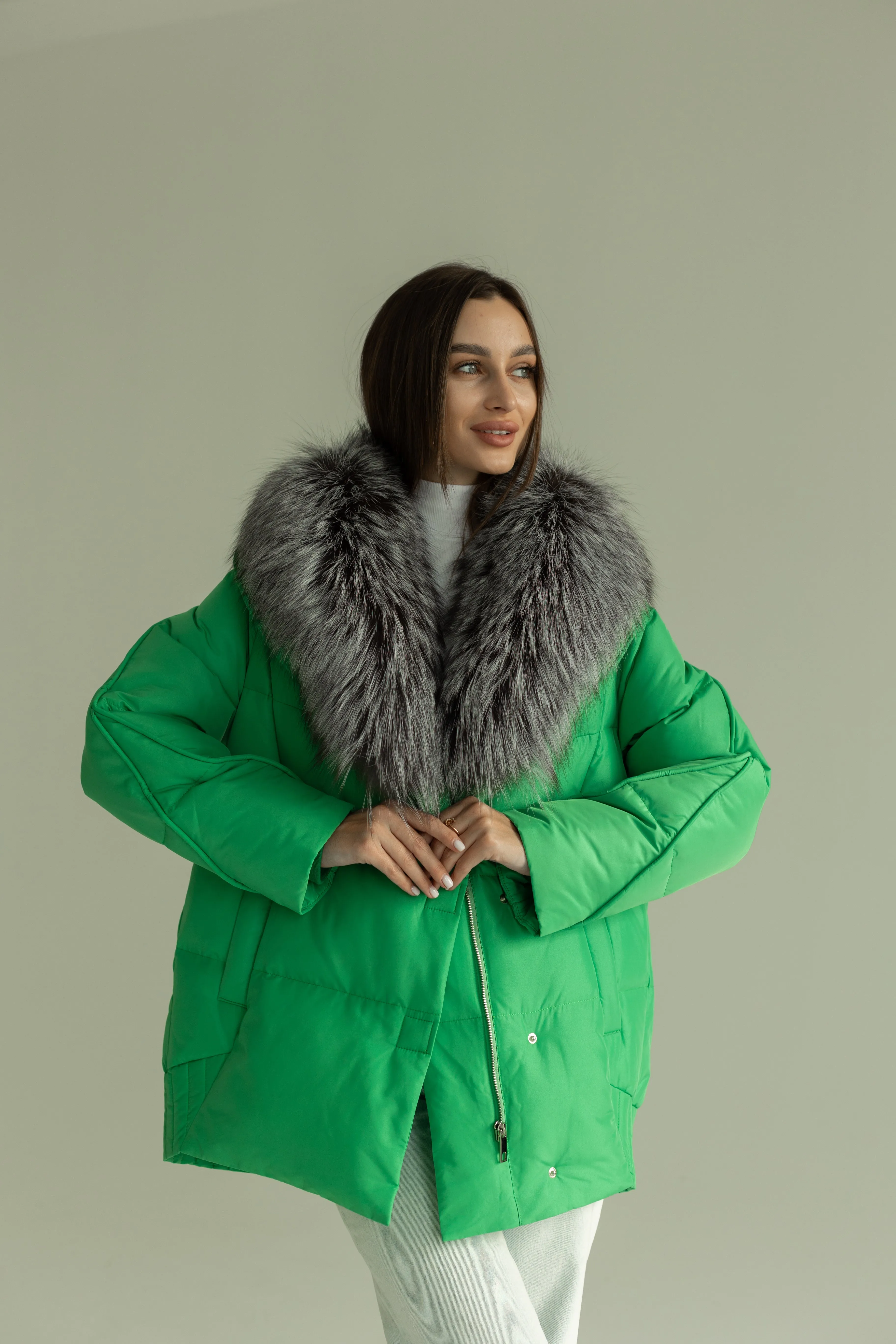 Genuine Silver Fox Down Fill Jacket