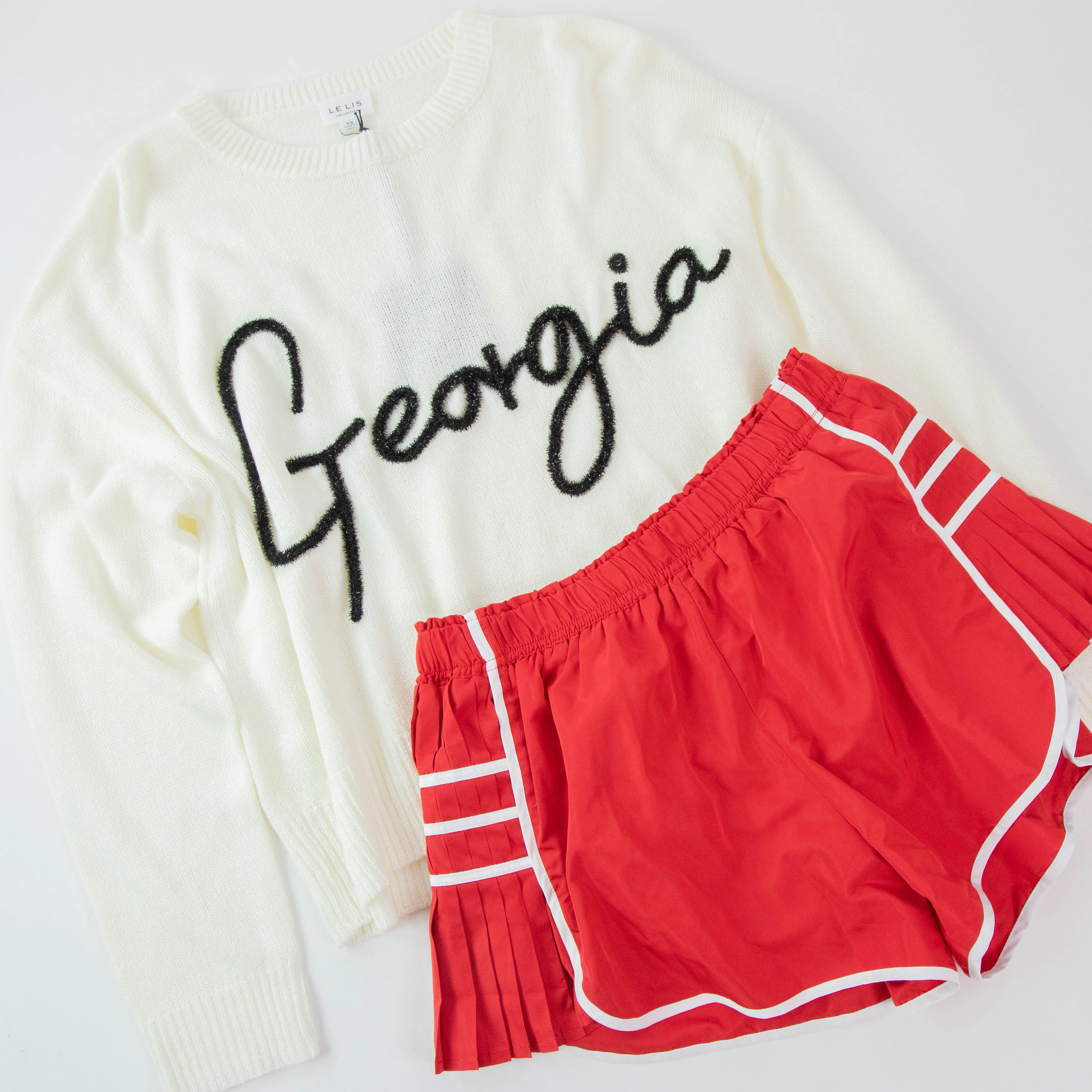 Georgia Script Sweater, White