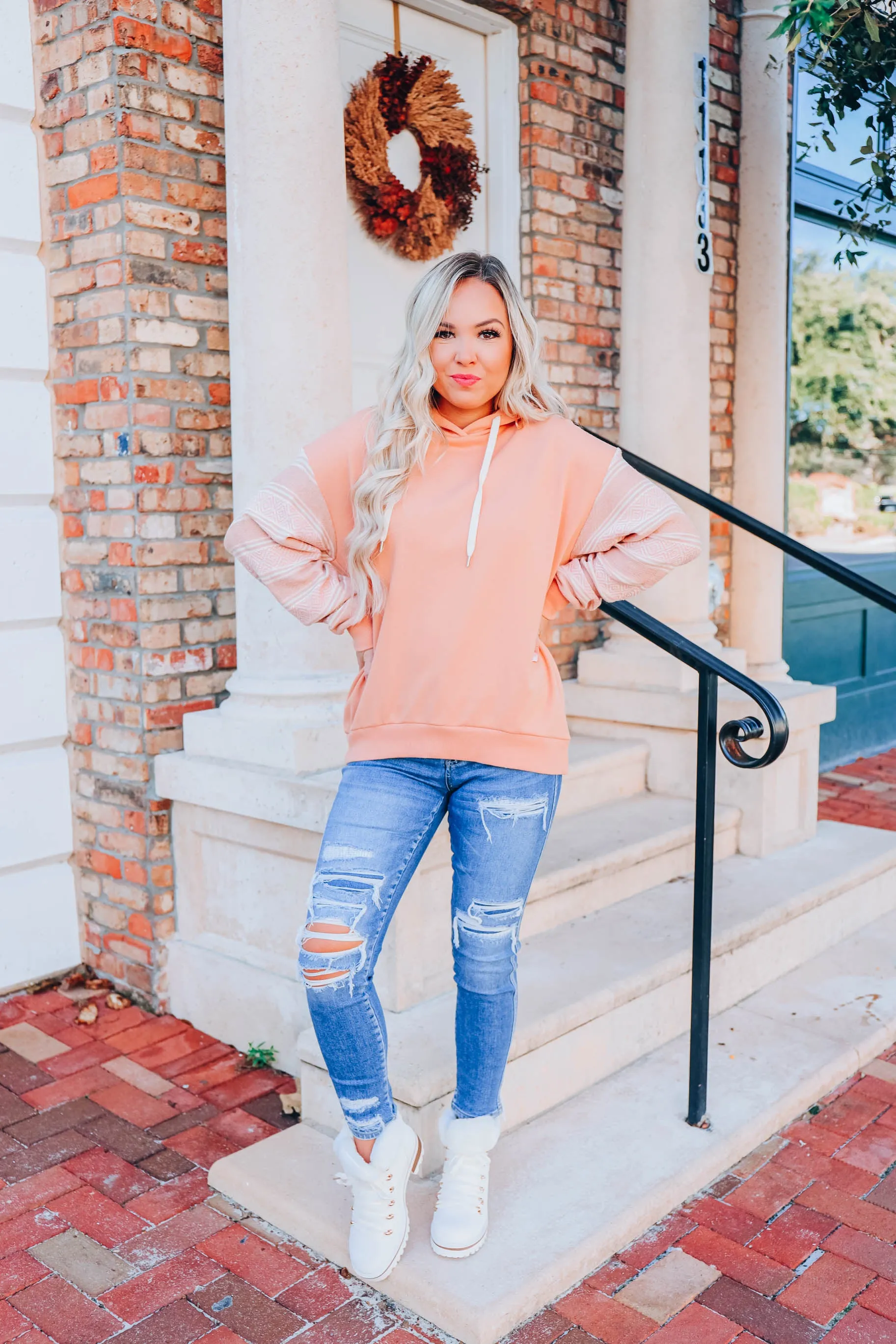 Glamping In The Woods Hoodie - Terracotta