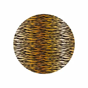 Glitter Gold Animal Print  Circular Micro Fleece Blanket 60"