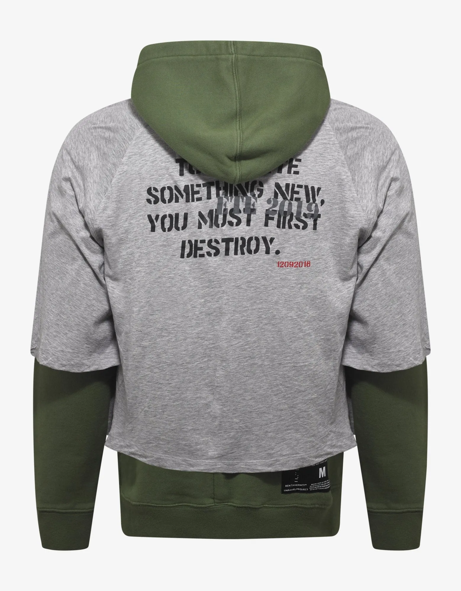 Grey & Green Dual Layer Hoodie