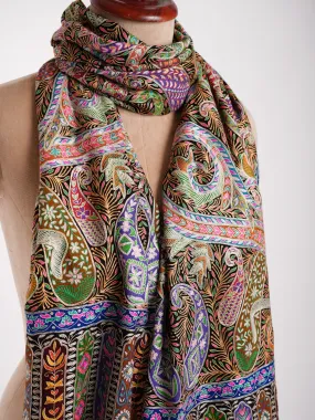 Handpainted Kalamkari Jamavar Cashmere Scarf