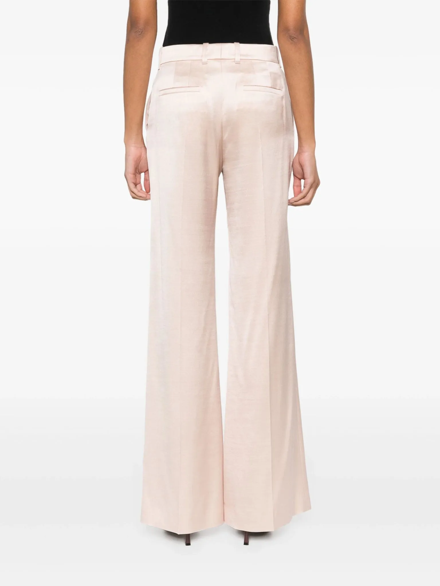 high-waist flared trousers