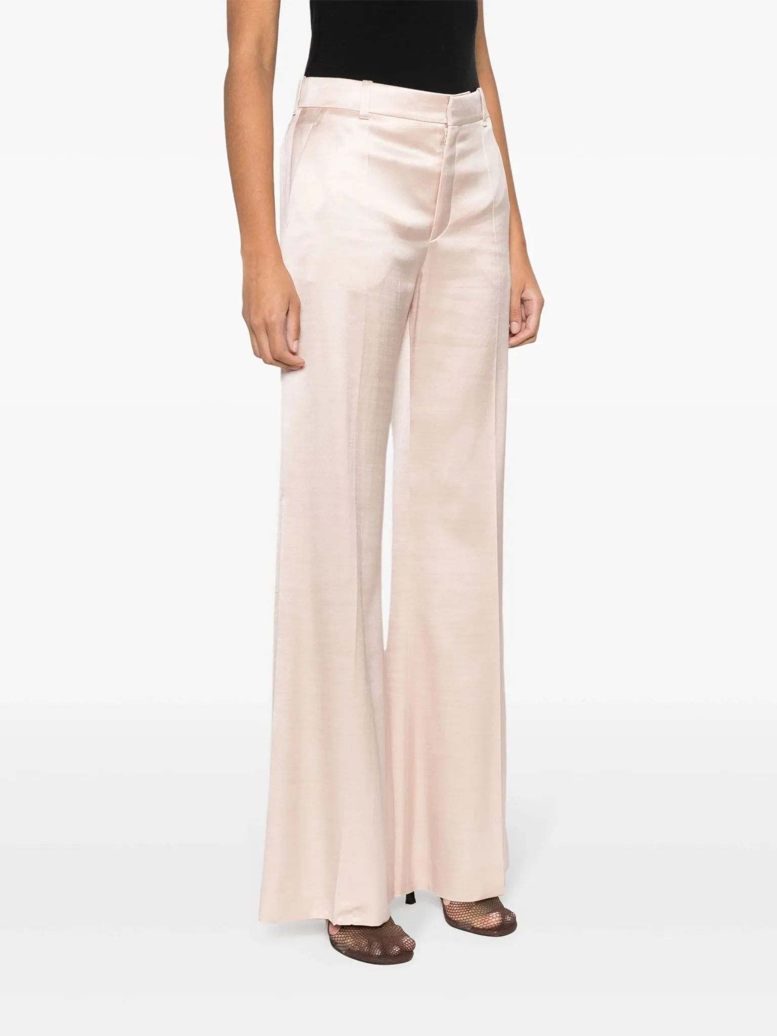 high-waist flared trousers