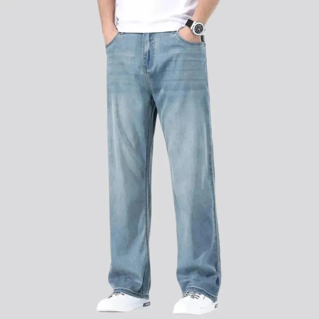 High-waist men's ultra-thin jeans