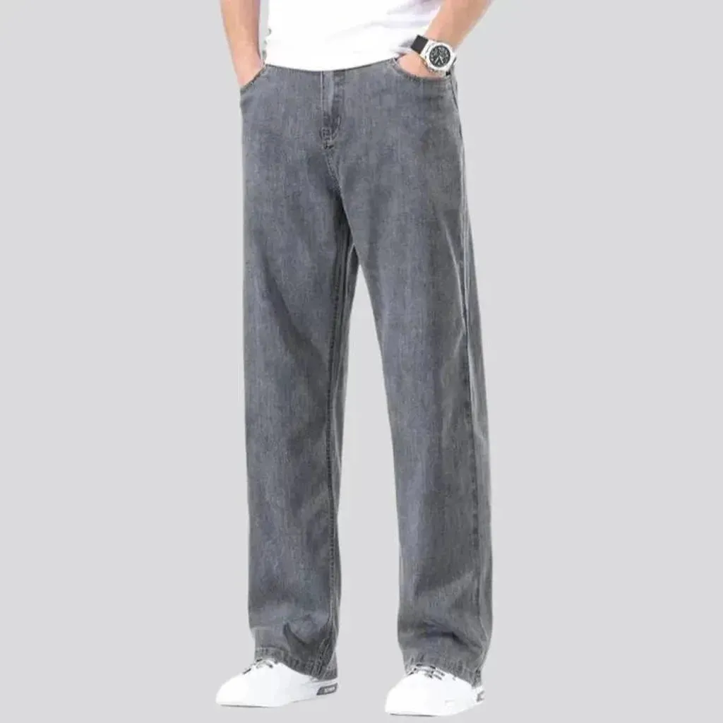 High-waist men's ultra-thin jeans