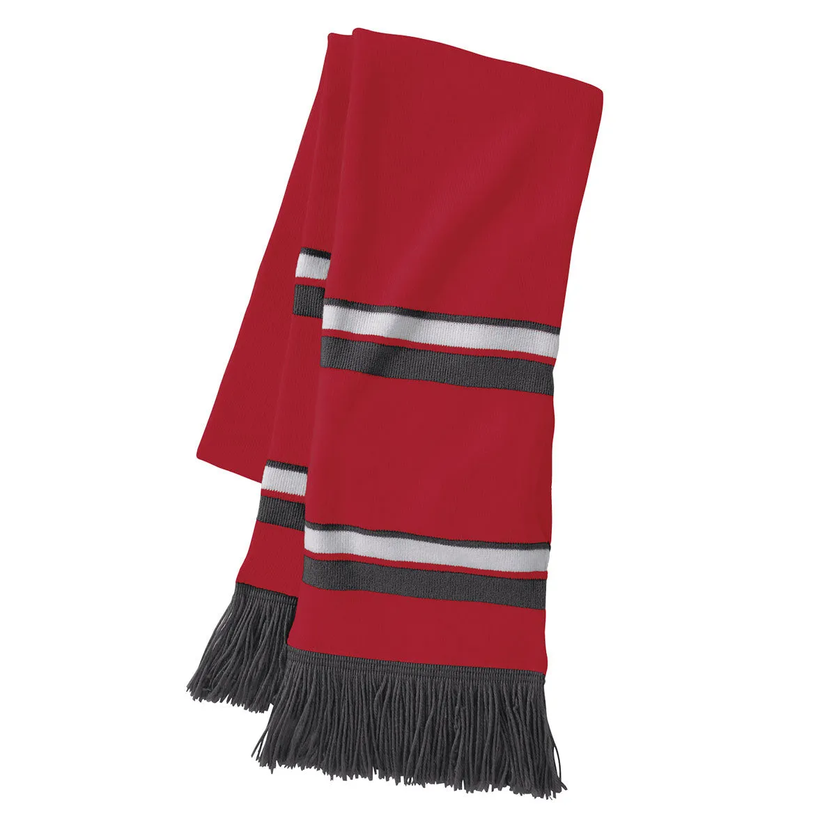 Holloway Scarlet/White/Graphite Acrylic Rib Knit Comeback Scarf