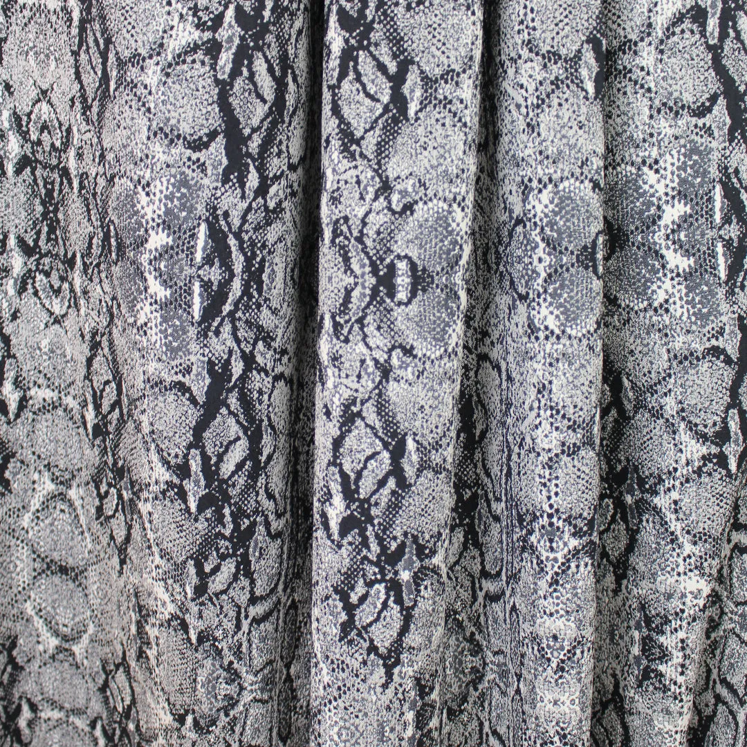 Italian python design stretch jacquard suiting