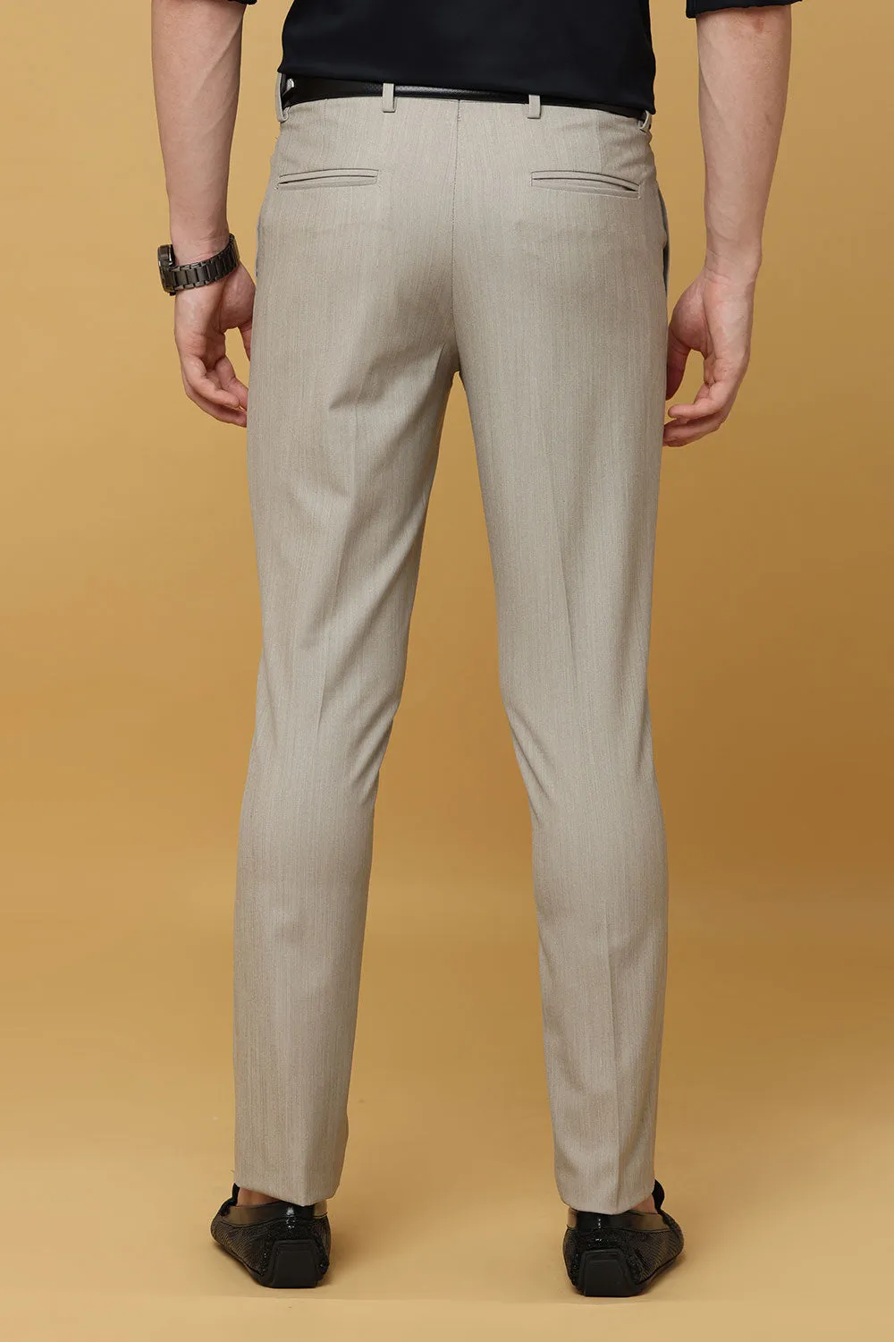 Ivyn Elegant Beige Formal Trousers for Men's