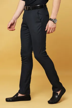 Ivyn Slim-Fit Navy Blue Formal Trouser for Men's