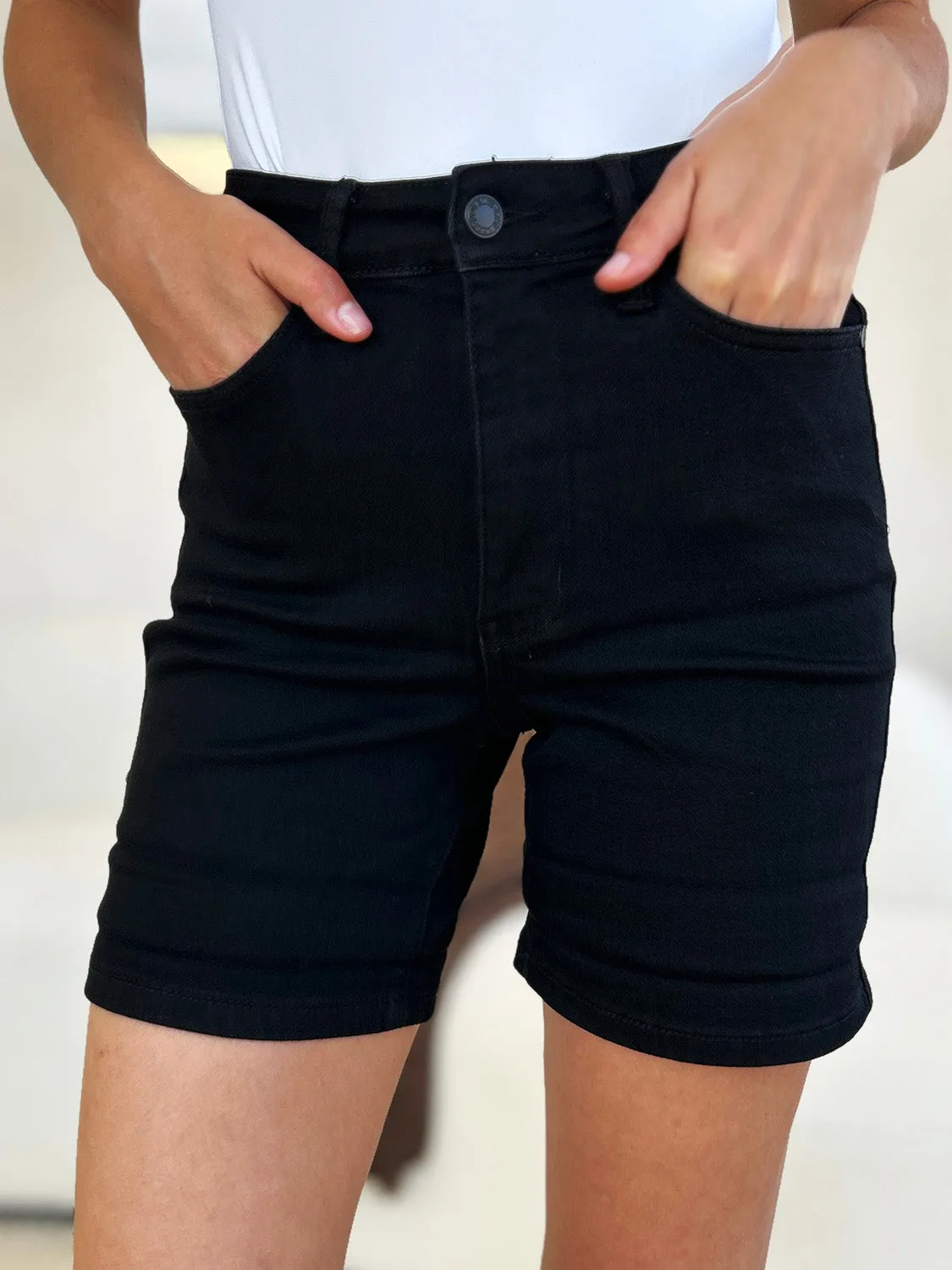 Judy Blue High Waist Tummy Control Cuffed Denim Shorts [Online Exclusive]