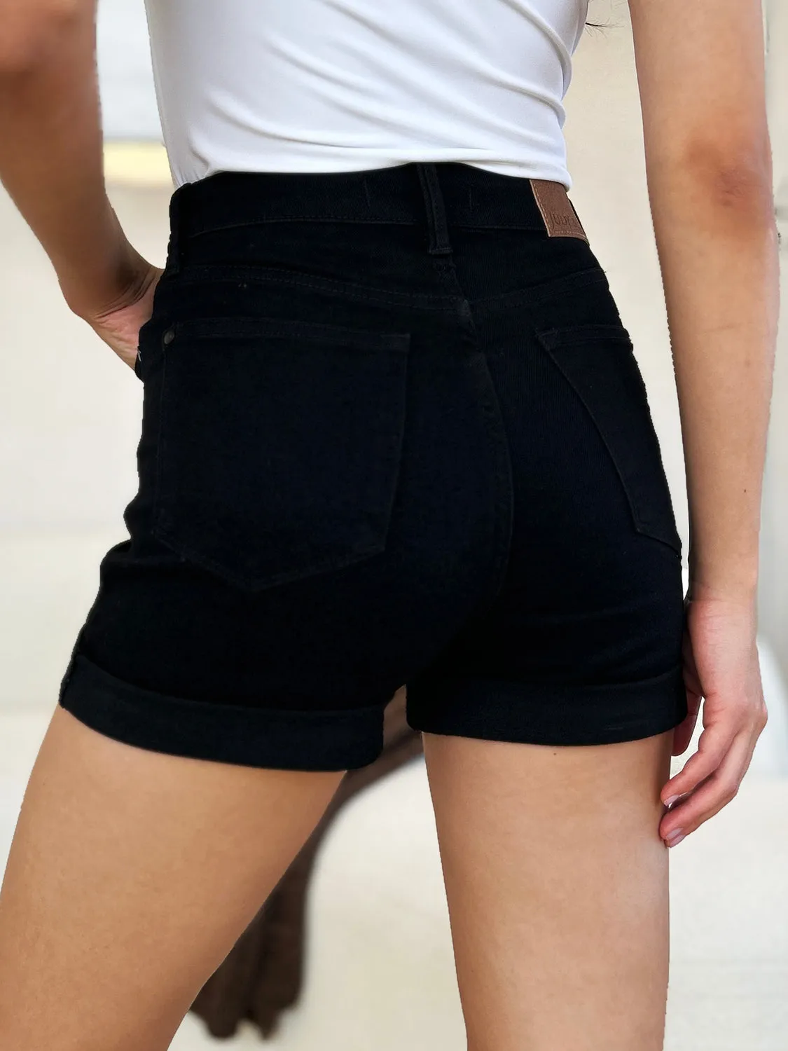 Judy Blue High Waist Tummy Control Cuffed Denim Shorts [Online Exclusive]