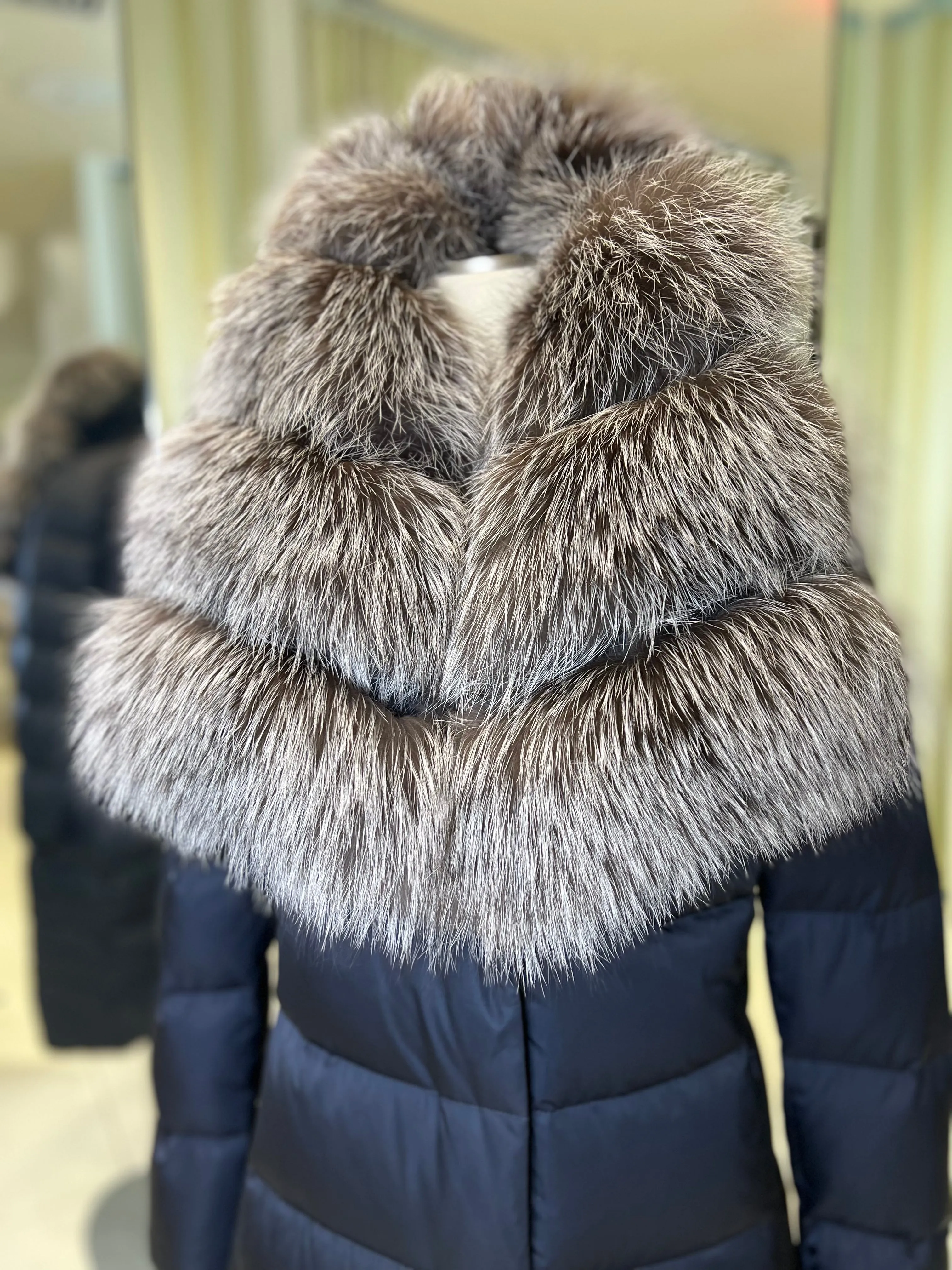 Kaimana Genuine Fox Fur Trim Premium Down Coat