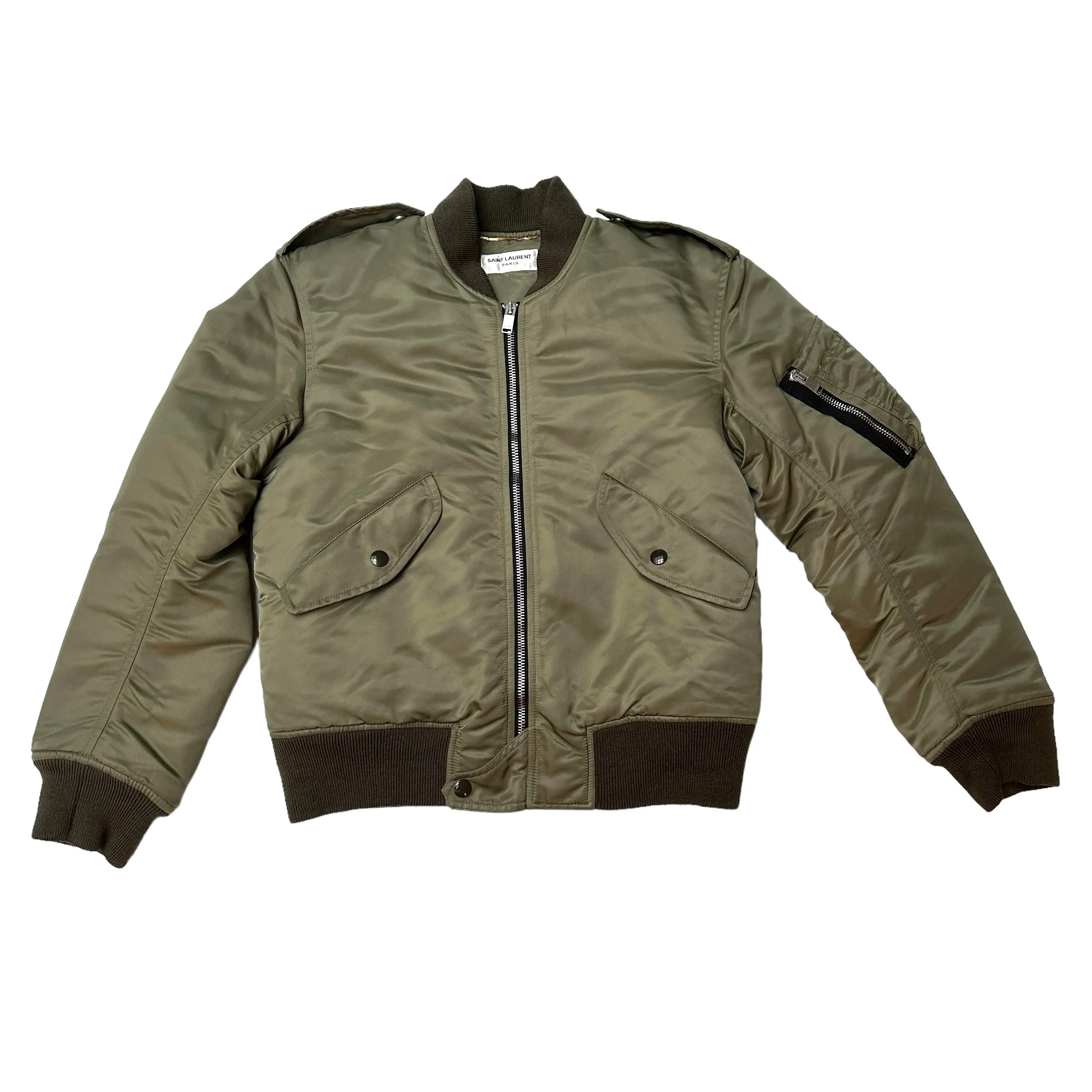 Kaki Green Bomber Jacket - XS