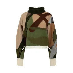 Kaws Jacquard Knit Sweater in Camouflage