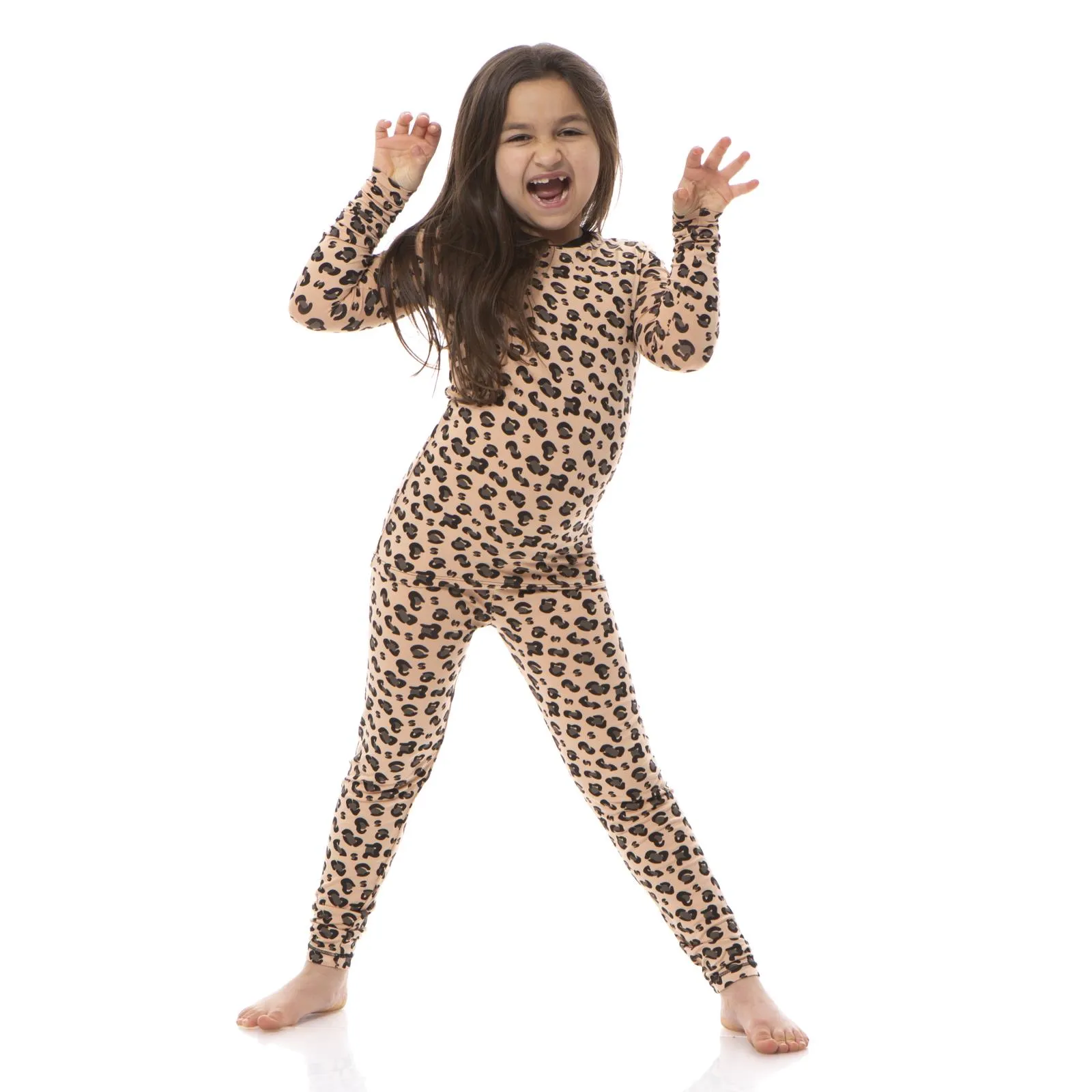 KicKee Pants Suede Cheetah L/S Pajama Set