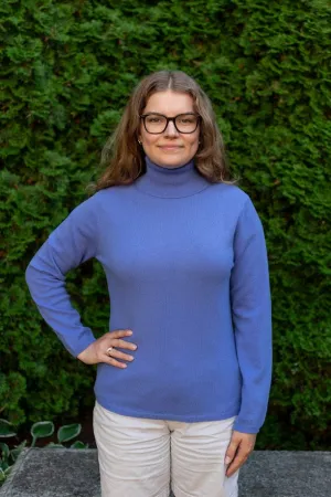 Ladies Cashmere Sweater: Turtleneck Hyacinth