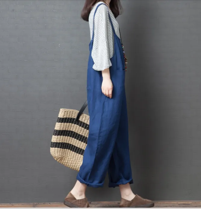 Linen Summer Autumn Women Casual Pants with Pockets PZ97251