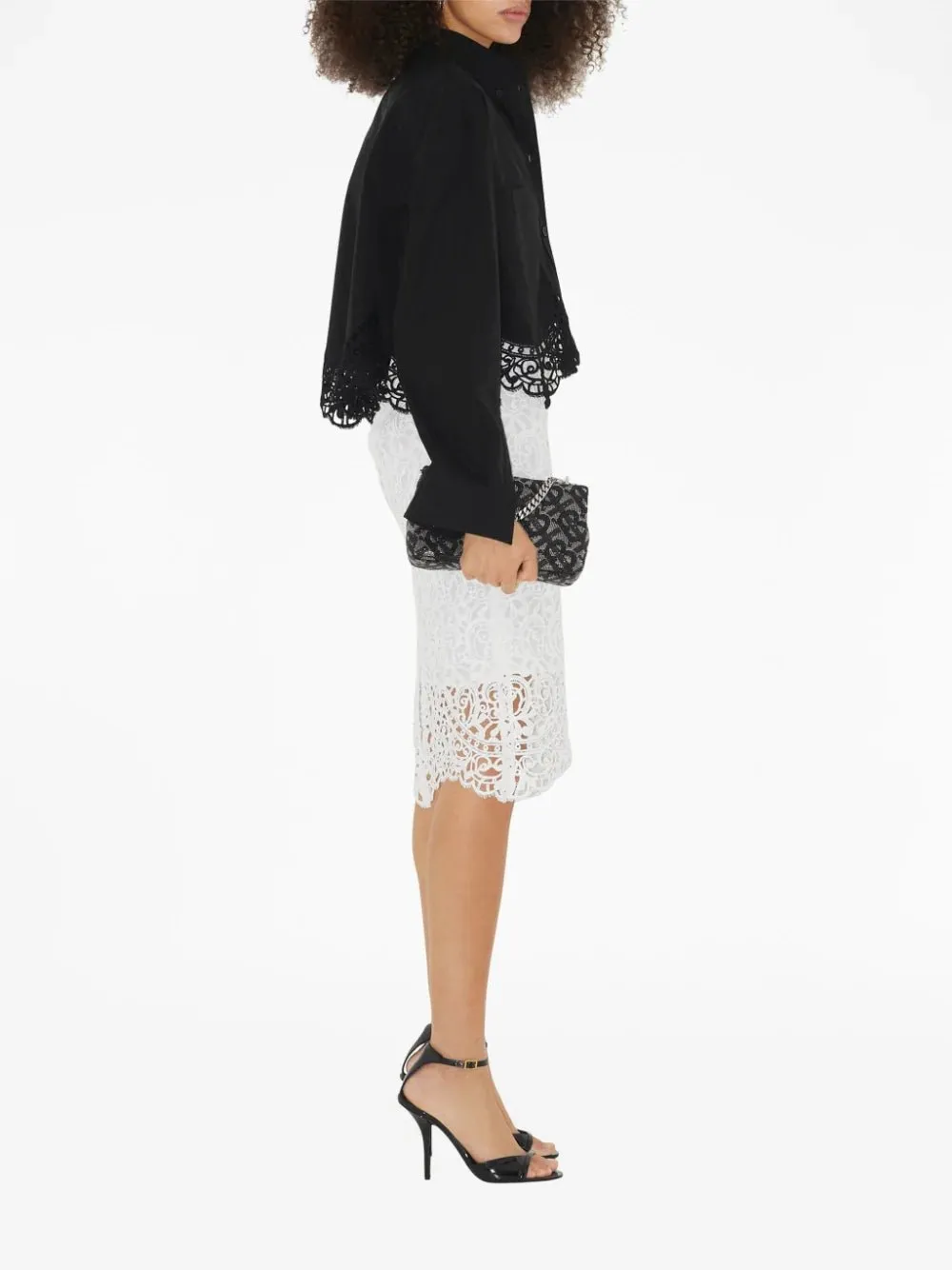 macramé-lace pencil skirt