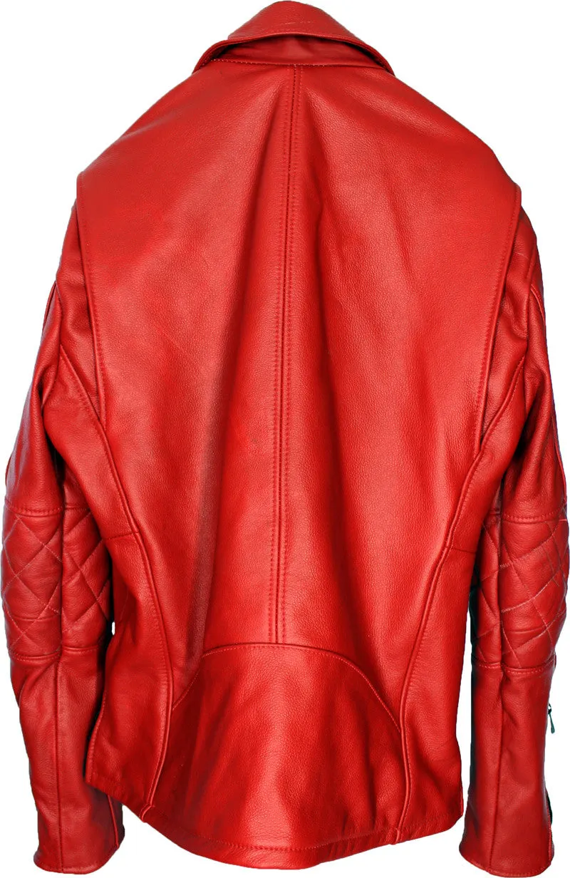 MAG Leather Jacket  quilted elbows - Red Edition