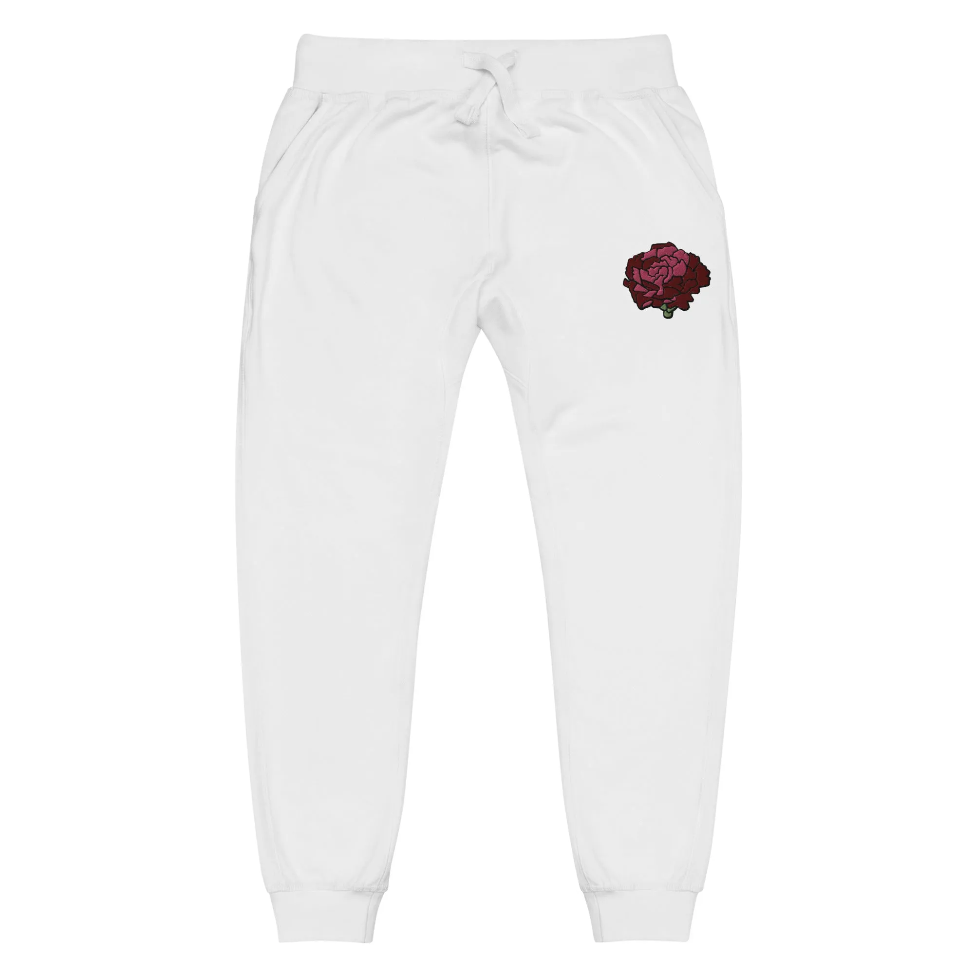 Maroon Embroidered Sweatpants