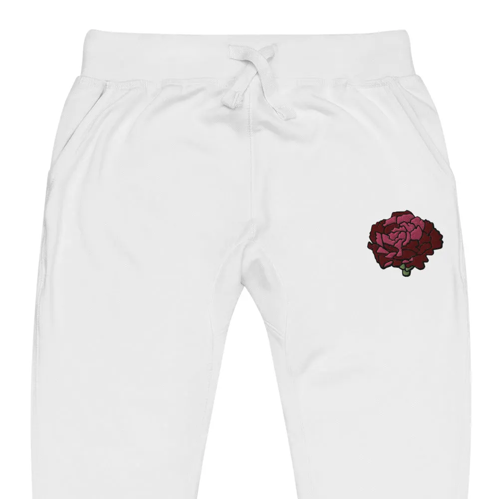 Maroon Embroidered Sweatpants