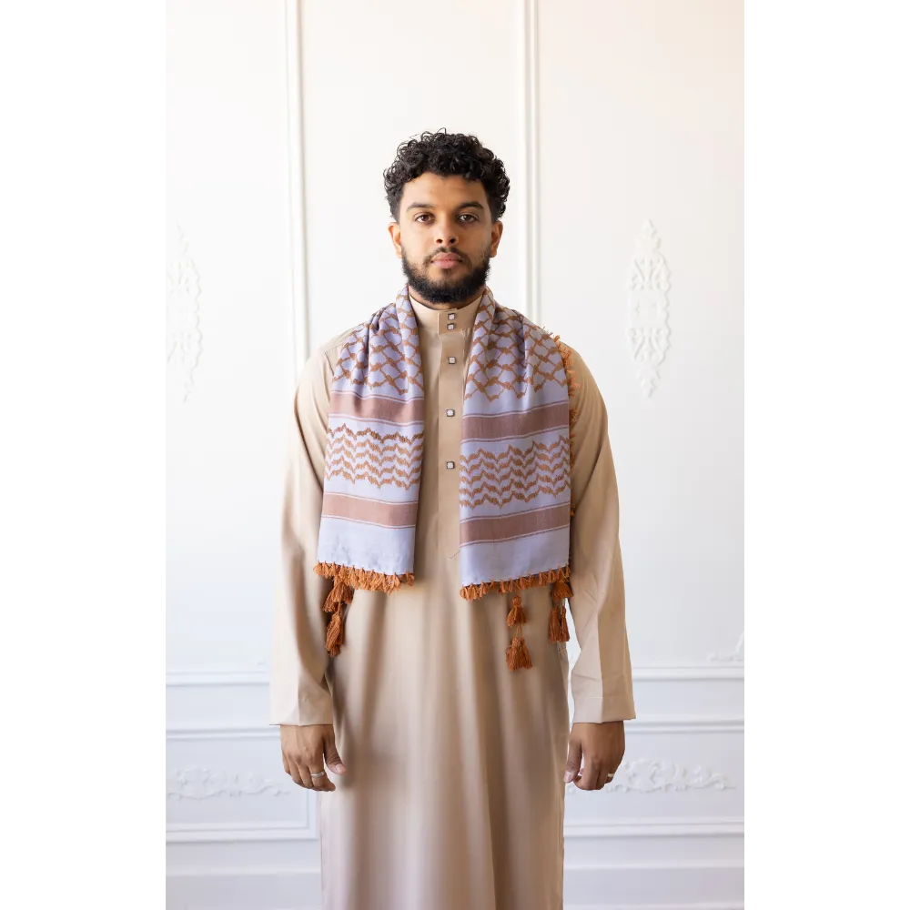 Mauve & Lilac Imamah/Shemagh/Keffiyyah Arab Men's Scarf