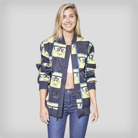 Members Only Women's Nickelodeon SpongeBob Bomber Oversized Jacket