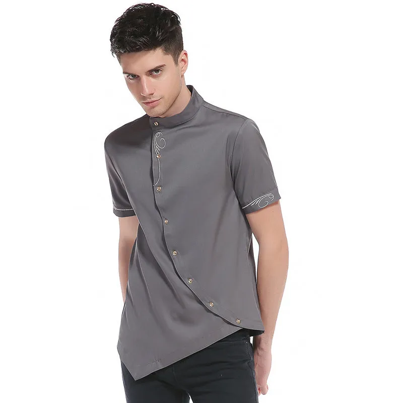 Men Turtleneck Incline Short Sleeves T-Shirt