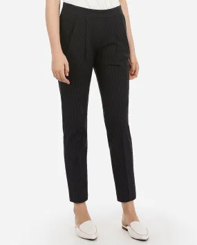 Mid Rise Pinstripe Pull-On Ankle Pant in Stripe