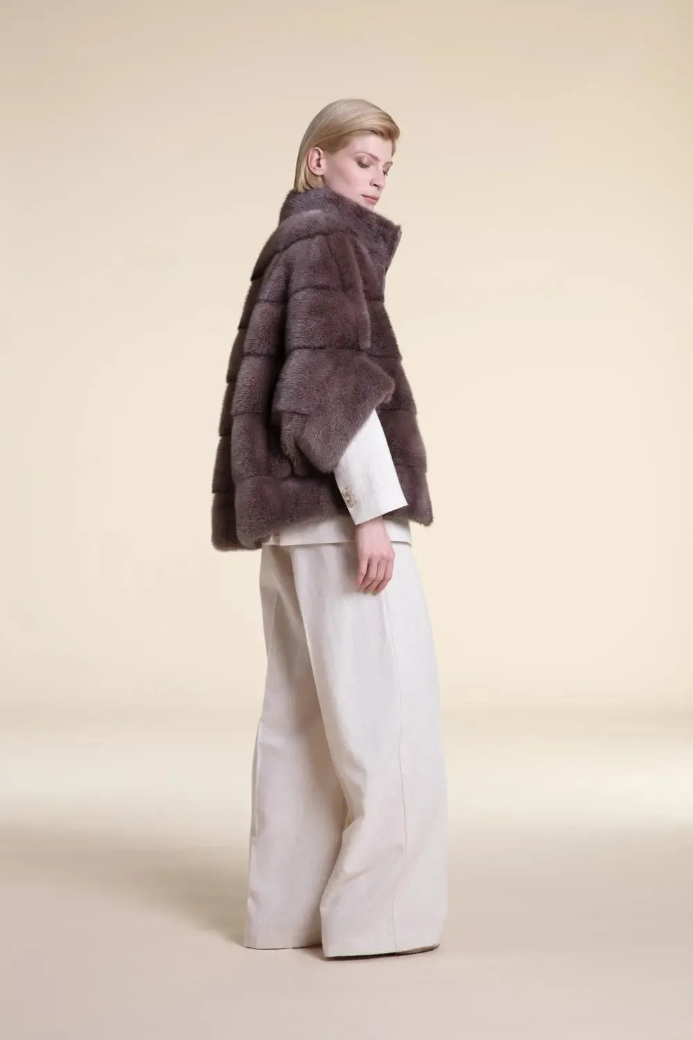 Mink jacket brown