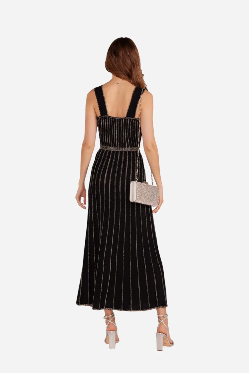 MINKPINK Celia Lurex Stripe Midi Skirt